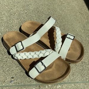 Seychelles white sparkle braided strappy sandal 4